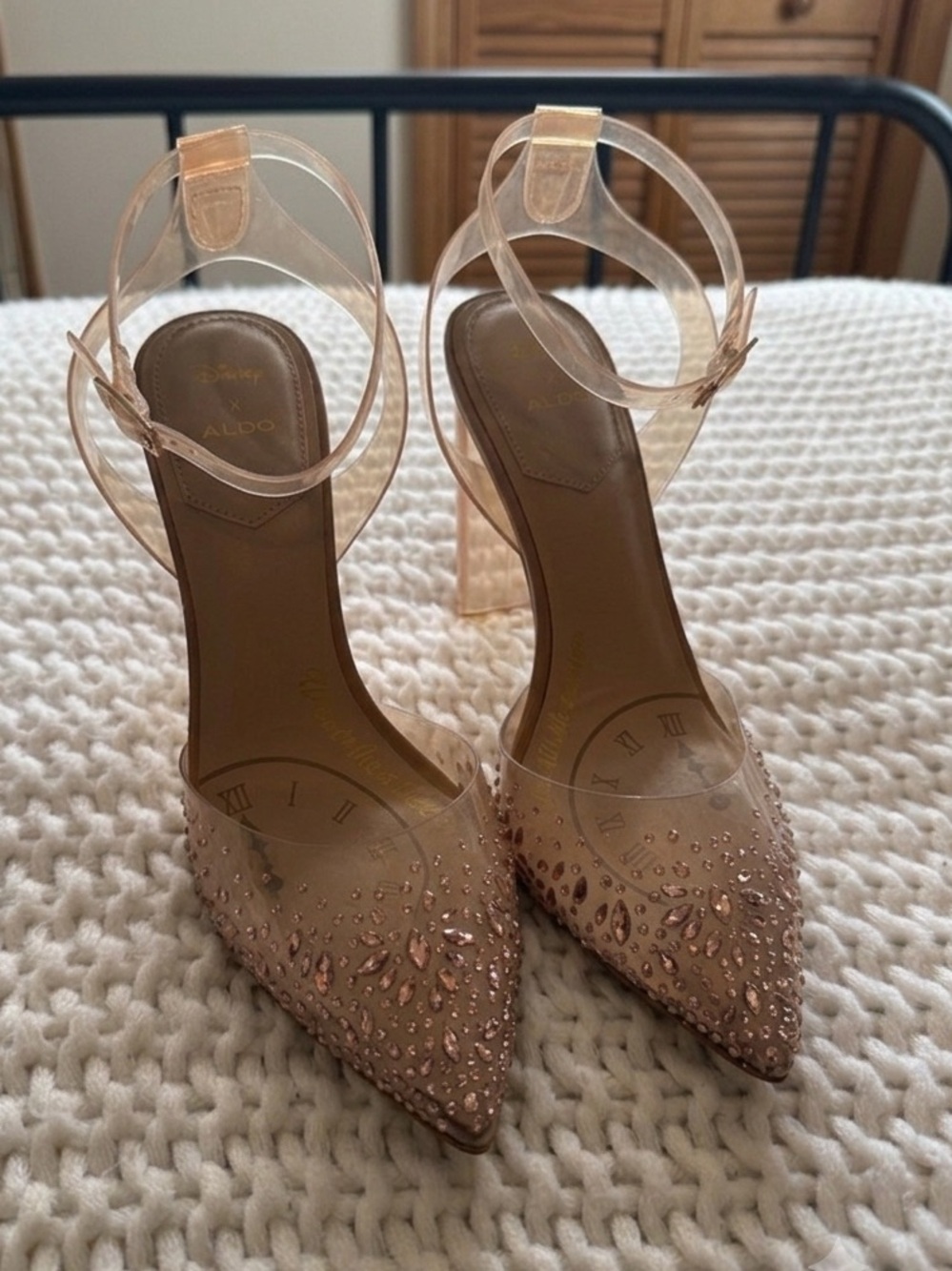 ALDO Disney Cinderella Rose Gold Glass Slipper